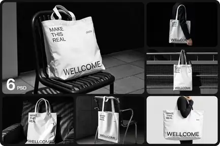 High-Quality Canvas Tote Bag Mockup