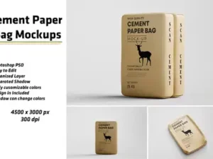 cover image high quality cement paper bag mockups