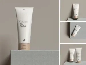 cover image high quality cosmetic tube packaging mockup