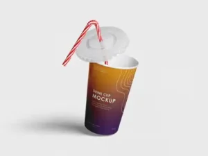 cover image high quality drink cup mockup