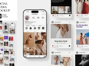 cover image high quality elegant instagram social media mockup
