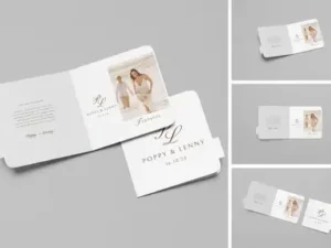 cover image high quality folded invitation card mockup