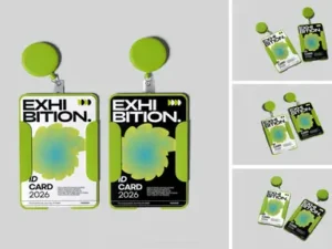 cover image high quality id card badge mockup