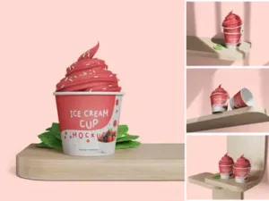 cover image high quality ice cream cup mockup