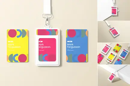 High Quality Id Badge Mockup