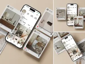 cover image high quality instagram social media mockup