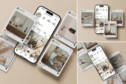 High Quality Instagram Social Media Mockup