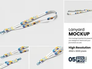 cover image high quality lanyard mockup