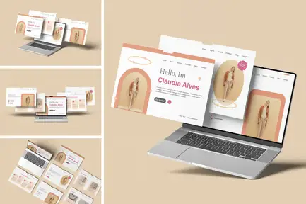 High Quality Laptop Screen Website Mockup