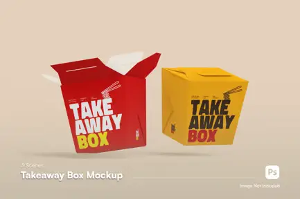 High Quality Noodle Food Box Mockup