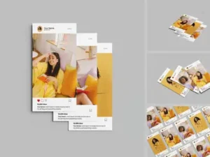 cover image high quality paper mockup sosial media post