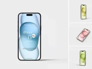 cover image high quality phone 15 plus mockup
