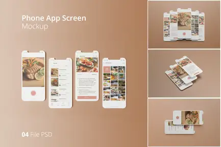 High Quality Phone App Screen Mockup