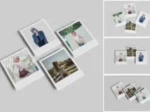 cover image high quality polaroid photo mockup