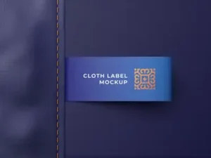 cover image high quality realistic cloth label mockup