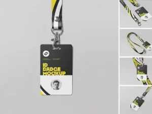 cover image high quality realistic id card mockup for badge