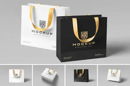 High Quality Realistic Paper Bag Mockup