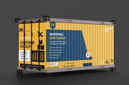 Adobe Photoshop High Quality Templates Bundle - 15 Items 5 cover image high quality shipping container mock ups