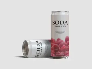 cover image high quality soda can mockup