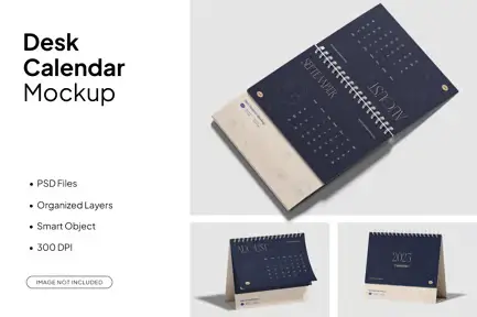 High Quality Table Calendar Mockup Set