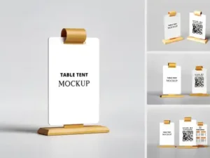 cover image high quality table tent menu mockup