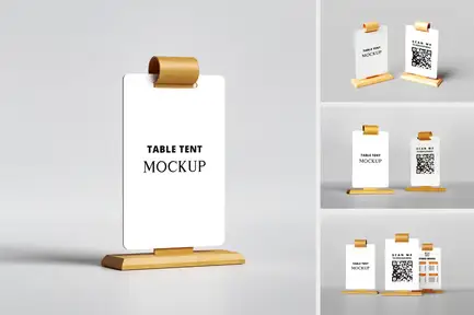 High Quality Table Tent Menu Mockup