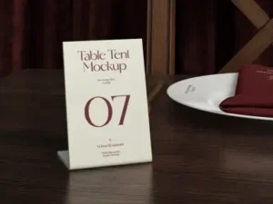 cover image high quality table tent mockup