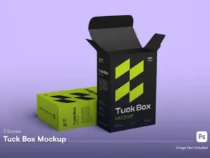 cover image high quality tuck box packaging mockup