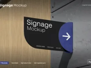 cover image high quality wall signage mockup