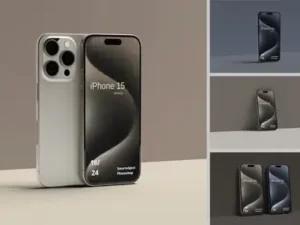 cover image high quality iphone 15 mockup