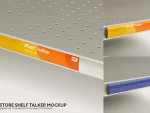 cover image high quality store shelf talker mockup