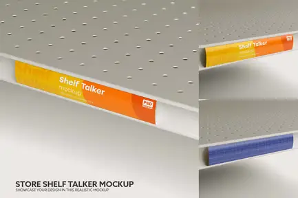 High quality Store Shelf Talker Mockup
