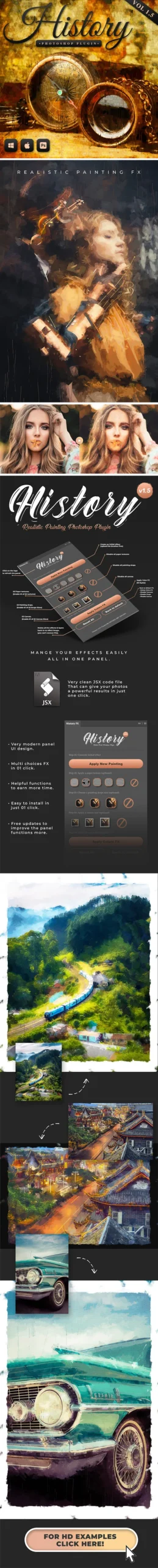 History - Realistic Painting Art Photoshop Plugin