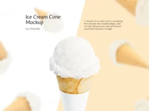 cover image ice cream cone mockup