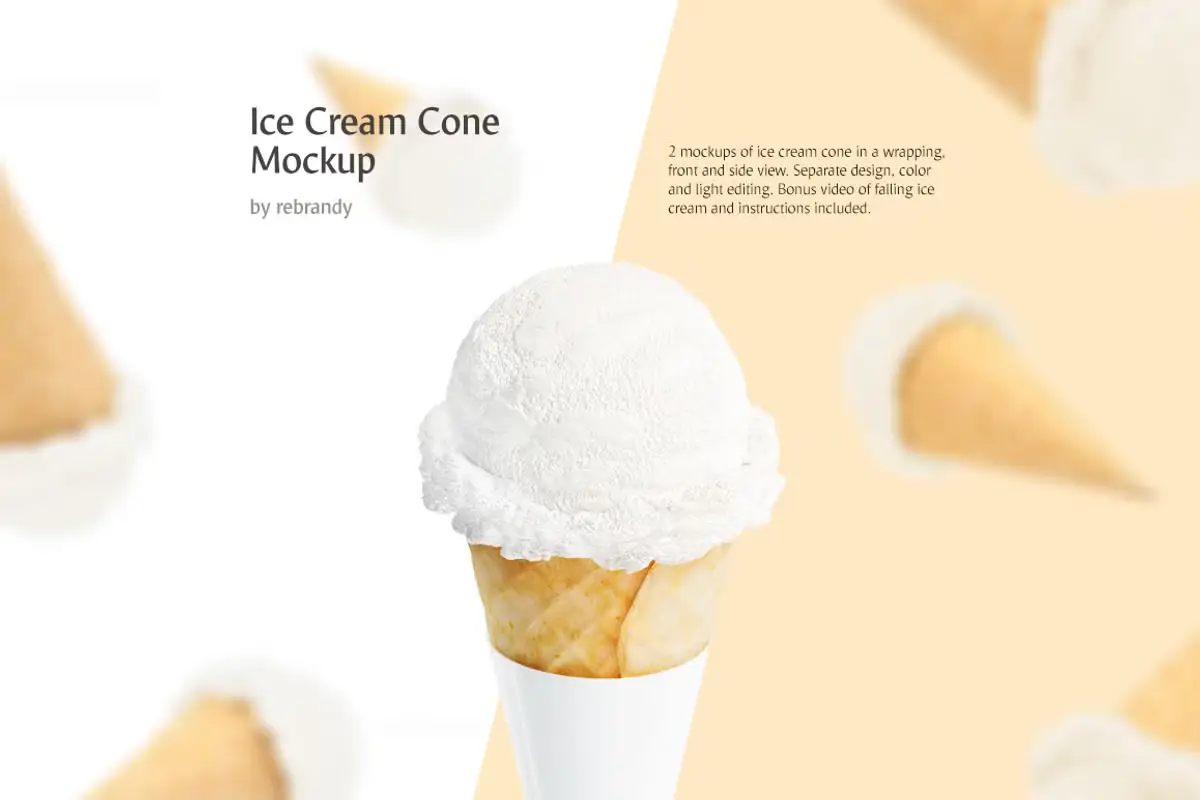Ice Cream Cone Mockup