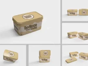 cover image ice cream container mockup