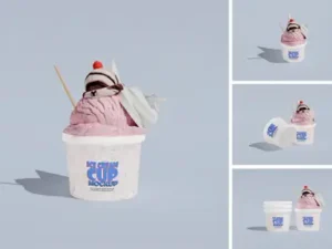 cover image ice creame cup mockup