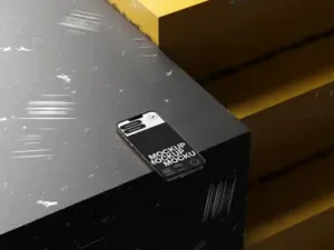 cover image industrial style phone mockup display