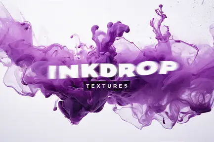 Adobe Photoshop Photo Overlay Bundle - 52 Overlays 4 cover image inkdrop textures pack