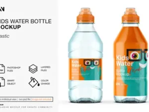 cover image kids water bottle mockup