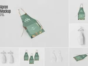 cover image kitchen apron mockup set