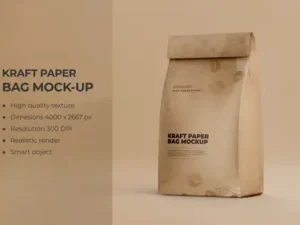 cover image kraft paper packaging food bag mockup
