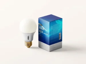cover image led light bulb and box mockups