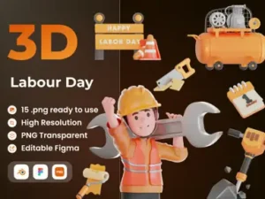 cover image labour day 3d illustration