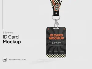 cover image lanyard badge mockup