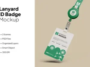 cover image lanyard id badge mockup