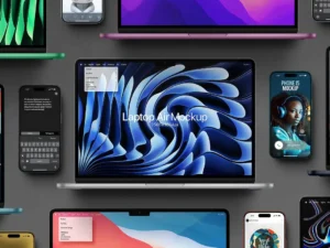 cover image laptop air mockup phone 15 pro set