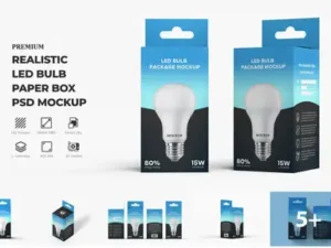 cover image led light packaging box mockup