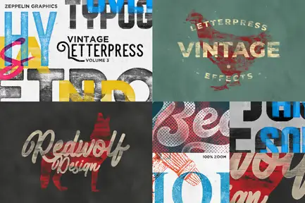 Letterpress & Screenprint Texture Effects Vol.3