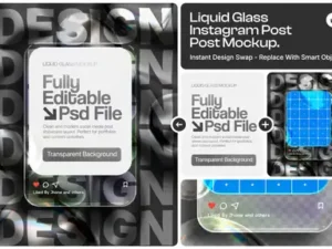cover image liquid glass instagram post mockup